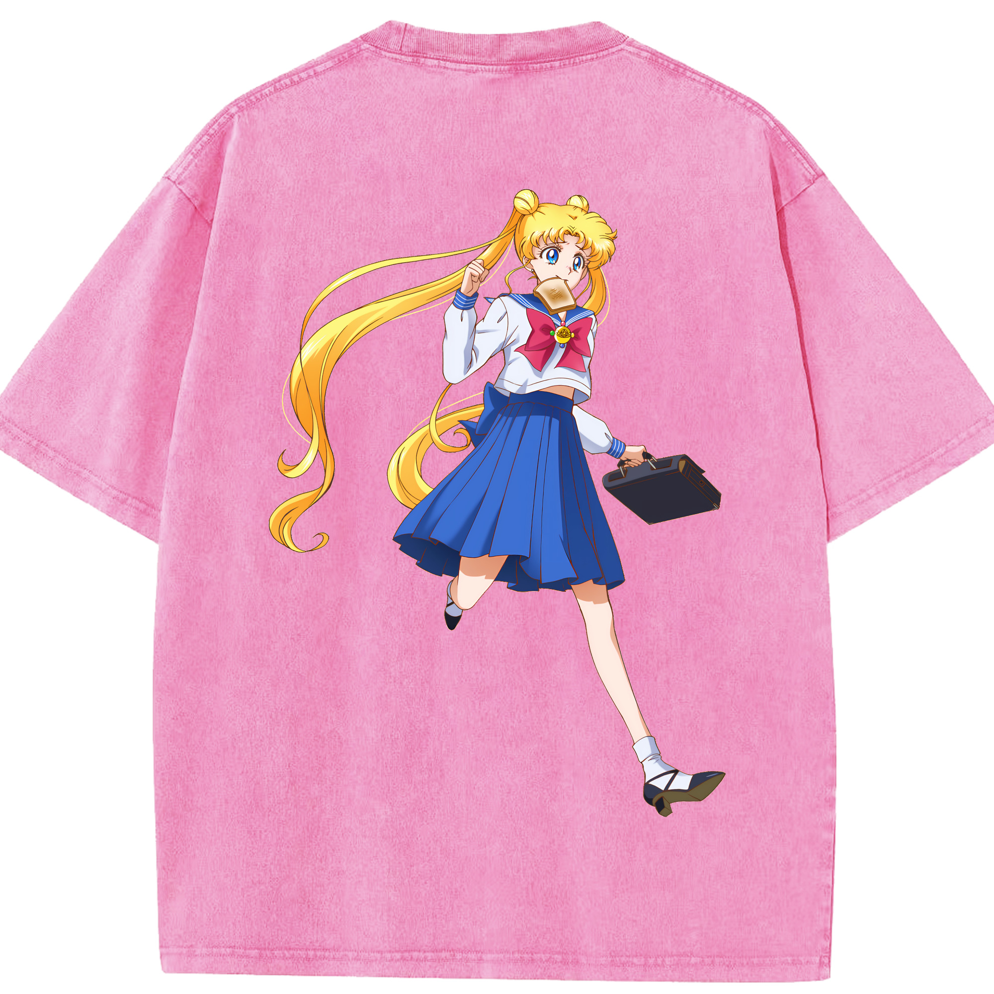 （画像用） 美少女戦士セーラームーン 愛野 美奈子 あいの みなこ Sailor Moon Aino Minako 綿100% ヴィンテージ風 半袖Tシャツ（背面プリント）